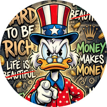 Lade das Bild in den Galerie-Viewer, Aluminiumbild gebürstet Money Makes Money Kreis