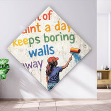 Lade das Bild in den Galerie-Viewer, Aluminiumbild gebürstet Motivierendes Pop Art Raute