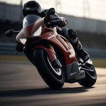 Lade das Bild in den Galerie-Viewer, Leinwandbild Motorradfahrer in dynamischer Kurvenfahrt Quadrat