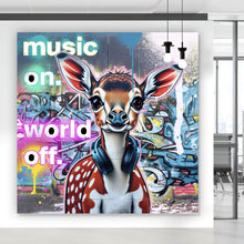 Lade das Bild in den Galerie-Viewer, Aluminiumbild Musik on Bambi Street Art Quadrat