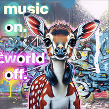 Lade das Bild in den Galerie-Viewer, Aluminiumbild Musik on Bambi Street Art Quadrat