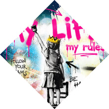 Lade das Bild in den Galerie-Viewer, Acrylglasbild My Life my rules Pop Art No. 2 Raute
