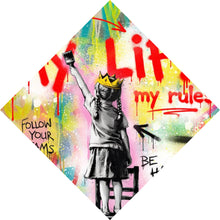 Lade das Bild in den Galerie-Viewer, Leinwandbild My Life my rules Pop Art Raute