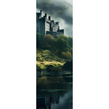 Lade das Bild in den Galerie-Viewer, Leinwandbild Mystische Burg im Nebel Panorama Hoch