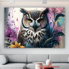 Lade das Bild in den Galerie-Viewer, Acrylglasbild Mystische Eule Modern Art Querformat