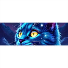 Lade das Bild in den Galerie-Viewer, Spannrahmenbild Mystische Katze unter leuchtendem Mond Panorama