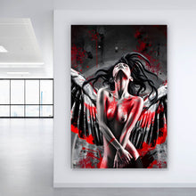 Lade das Bild in den Galerie-Viewer, Aluminiumbild gebürstet Mystischer Engel verkörpert als göttliche Schönheit Hochformat