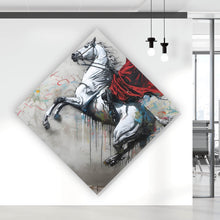 Lade das Bild in den Galerie-Viewer, Leinwandbild Banksy Mystischer Reiter auf steigendem Pferd Raute