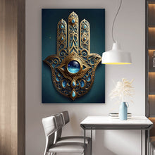 Lade das Bild in den Galerie-Viewer, Aluminiumbild Mystisches Hamsa Hand Symbol Hochformat