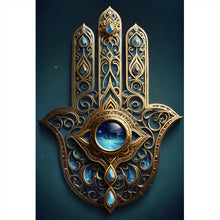 Lade das Bild in den Galerie-Viewer, Acrylglasbild Mystisches Hamsa Hand Symbol Hochformat