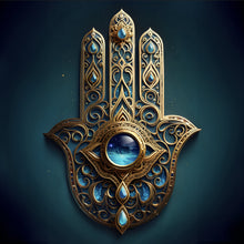 Lade das Bild in den Galerie-Viewer, Spannrahmenbild Mystisches Hamsa Hand Symbol Quadrat