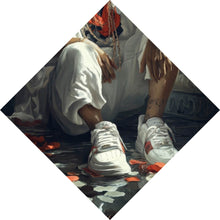 Lade das Bild in den Galerie-Viewer, Aluminiumbild gebürstet Nachdenkliche Frida umgeben von Blüten und Blumen Raute