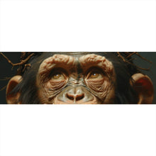 Lade das Bild in den Galerie-Viewer, Acrylglasbild Nachdenklicher Schimpanse mit Dornenkrone Panorama