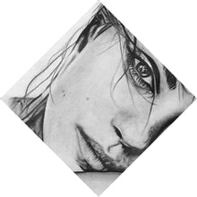 Lade das Bild in den Galerie-Viewer, Leinwandbild Nachdenkliches weibliches Gesicht Zeichenstil Raute