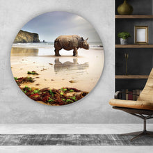 Lade das Bild in den Galerie-Viewer, Aluminiumbild Nashorn an der Küste Kreis