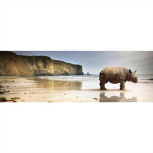 Lade das Bild in den Galerie-Viewer, Leinwandbild Nashorn an der Küste Panorama