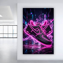 Lade das Bild in den Galerie-Viewer, Spannrahmenbild Neon Sneaker mit urbanem Flair Hochformat