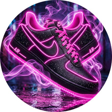 Lade das Bild in den Galerie-Viewer, Aluminiumbild Neon Sneaker mit urbanem Flair Kreis