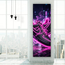 Lade das Bild in den Galerie-Viewer, Spannrahmenbild Neon Sneaker mit urbanem Flair Panorama Hoch
