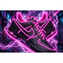 Lade das Bild in den Galerie-Viewer, Aluminiumbild Neon Sneaker mit urbanem Flair Querformat