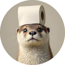 Lade das Bild in den Galerie-Viewer, Aluminiumbild Niedlicher Otter mit Toilettenpapier Kreis