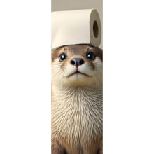 Lade das Bild in den Galerie-Viewer, Aluminiumbild Niedlicher Otter mit Toilettenpapier Panorama Hoch