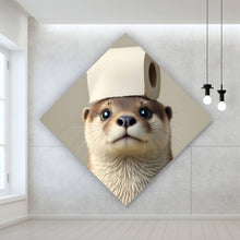 Lade das Bild in den Galerie-Viewer, Spannrahmenbild Niedlicher Otter mit Toilettenpapier Raute
