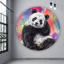 Lade das Bild in den Galerie-Viewer, Aluminiumbild Niedlicher Panda Graffiti Kreis