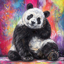 Lade das Bild in den Galerie-Viewer, Leinwandbild Niedlicher Panda Graffiti Quadrat