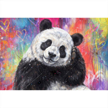 Lade das Bild in den Galerie-Viewer, Leinwandbild Niedlicher Panda Graffiti Querformat