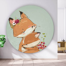 Lade das Bild in den Galerie-Viewer, Aluminiumbild Niedliches Fuchsdesign Kreis