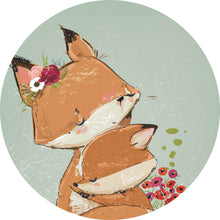 Lade das Bild in den Galerie-Viewer, Aluminiumbild Niedliches Fuchsdesign Kreis