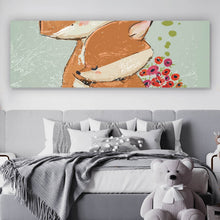 Lade das Bild in den Galerie-Viewer, Spannrahmenbild Niedliches Fuchsdesign Panorama