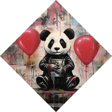 Lade das Bild in den Galerie-Viewer, Poster Panda mit Luftballons Graffiti Stil Raute