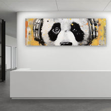 Lade das Bild in den Galerie-Viewer, Poster Panda musikalisch mit Kopfhörern Panorama