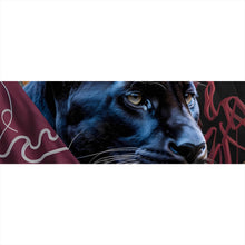 Lade das Bild in den Galerie-Viewer, Leinwandbild Panther und Fische modern Panorama