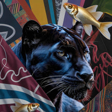 Lade das Bild in den Galerie-Viewer, Poster Panther und Fische modern Quadrat