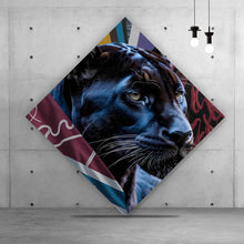 Lade das Bild in den Galerie-Viewer, Spannrahmenbild Panther und Fische modern Raute