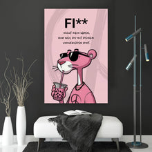 Lade das Bild in den Galerie-Viewer, Acrylglasbild Peace Panther mit Spruch Hochformat