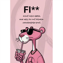 Lade das Bild in den Galerie-Viewer, Acrylglasbild Peace Panther mit Spruch Hochformat