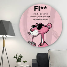 Lade das Bild in den Galerie-Viewer, Aluminiumbild gebürstet Peace Panther mit Spruch Kreis