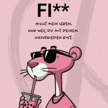 Lade das Bild in den Galerie-Viewer, Aluminiumbild gebürstet Peace Panther mit Spruch Quadrat