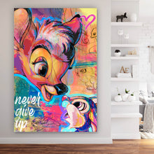 Lade das Bild in den Galerie-Viewer, Poster Pop Art Bamby mit Hase Hochformat