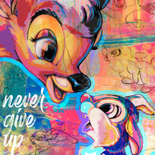 Lade das Bild in den Galerie-Viewer, Leinwandbild Pop Art Bamby mit Hase Quadrat