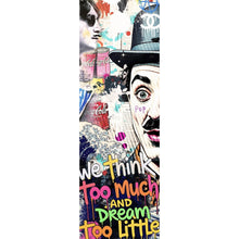 Lade das Bild in den Galerie-Viewer, Acrylglasbild Pop Art Collage mit ikonischen Figuren und lebendigen Farben Panorama Hoch