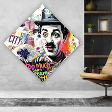 Lade das Bild in den Galerie-Viewer, Spannrahmenbild Pop Art Collage mit ikonischen Figuren und lebendigen Farben Raute