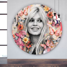 Lade das Bild in den Galerie-Viewer, Aluminiumbild Pop Art Collage mit Schmetterlingen Kreis