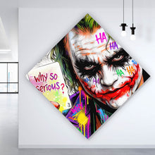 Lade das Bild in den Galerie-Viewer, Leinwandbild Pop Art Joker mit Karte Raute