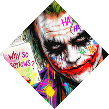 Lade das Bild in den Galerie-Viewer, Leinwandbild Pop Art Joker mit Karte Raute