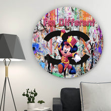 Lade das Bild in den Galerie-Viewer, Aluminiumbild gebürstet Pop Art Micky Portrait No.1 Kreis
